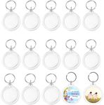 20pcs Acrylic Keychain Blanks with Key Chain Rings,PARTY BESTBUY Clear Acrylic Photo Insert Keychains,Circular Photo Keychain Blank,Keyring Transparent Photo Frame with Split Ring 1.58 inches