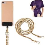 AVEDIA Elegant Leather Lanyard for Phone with Golden Metal Accents - Mobile Neck Strap, Phone Sling, Phone Chain Accessories, Phone Strap - Ideal for Everyday Use and Special Occasions (Pale Brown)