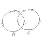 Silver Style 925 Sterling Silver BIS Hallmarked Modern Star & Elephant Cute Anklets for Kids