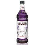 Monin Lavender Syrup - Great For Flavoring Shakes, Cocktails, Soda, & Lemonade - 1 Liter Bottle