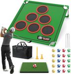 IGRL Golf Game Play Set, Golf Chipping Game Cornhole Game Includes 20 Velcro Golf Balls, Putting Mat, Golf Putter and Carrying Bag, Golf Target Games for Golfers Fathers Indoor Outdoor Lawn Backyard