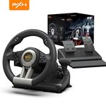 PXN V3II PC Racing Wheel, 180 Degree Universal Usb Car Racing Game Steering Wheel with Pedal for Windows PC, PS3, PS4, Xbox One, Nintendo Switch(Black)