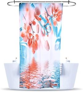 2LB Depot Floral Shower Curtains - Beautiful Bath Shower Curtains with Blossom and Water Design - Bathroom Decor Accessories - 100% Polyester, Waterproof Fabric - 35''Wx 70''H