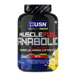 USN Muscle Fuel Anabolic All-In-One Muscle Mass Gainer, Banana Flavour - 2kg, 54g Protein Powder, 5g Creatine Powder & 5g BCAA Powder For Maximum Muscle Growth, Post Workout Recovery Drink Mix