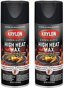 Krylon K01607000 High Heat Max, Black, Gloss, 12 ounce (Pack of 2)