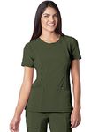 Cherokee Women's Infinity Round Neck Top, Olive, Large