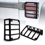 Xprite Matte Black Rear Taillight Cover, Tail Light Guard Compatible with 2007-2018 Jeep Wrangler JK JKU Unlimited, Pair