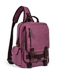 Leaper Retro Crossbody Bag Sling Bag Canvas Messenger Bag for Men Women Shoulder Bag Crossbody Handbags Satchel Travel Bag, Purplish Red, Large, Sling Backpacks