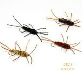 Outdoor Planet 12 Pat's Rubber Leg Stonefly Nymph Variation Fly Fishing Flies Assortment | Trout, Steelhead, Bass Fishing Lure