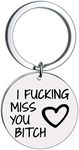 Jude Jewelers Stainless Steel Inspirational Mantra Family Secret Worlds Mother Father's Day Keychain Pendant, I Miss You, , 7