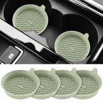 ME.FAN Car Coasters [4 Pack] Silicone Car Cup Coasters/Cup Mats - Universal Non-Slip Recessed Car Interior Accessories - Car Cup Holder Insert Coasters Desert Sage