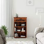 SHREE NATURAL® Sheesham Wood Book Shelf Bookshelf for Home | Wooden Book Cabinet |Solid Wood Open Bookcase Books Rack | Display Unit Book Stand for Office & Home (Honey Finish)