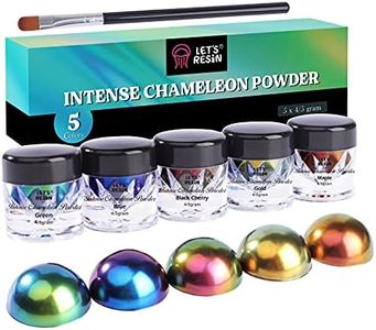 LET'S RESIN Mica Powder,Intense Chameleon Powder, Colorshift Mica Powder for Epoxy Resin Crafts/Tumblers, Chrome Powder Pigment for Chameleon Nail Art/Paints/Soap Making