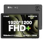 AGM T1 Android 14 Tablet 11 inch, Dual SIM 4G LTE/2.4G+5G WiFi, 128GB ROM 1TB Expand, Octa-Core Processor 7000mAh Battery, 1920x1200 IPS FHD Touchscreen/Widevine L1, 5MP+13MP Dual Camera, OTG SmartPad
