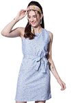 My Swag Women's Crepe Midi Sheath Dress (DRS-137_Blue