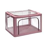 Storage Crates Clear Window Design,80L Storage Bins Fabric Storage Boxes, Collapsible Organizer Containers Baskets with Cover for Closet Shelf Dormitory Office