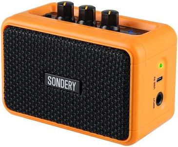 Sondery Mini Guitar Amp Bluetooth Dual Speakers 5W Rechargeable Portable Small Practice Amplifier with Overdrive and Clean Effects for Electric Guitars