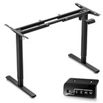 ERGOMAKER Single Motor Electric Height Adjustable Desk Frame, Standing Desk Legs Sit to Stand Office Computer Desk Frame for Home Office, Black