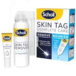 Scholl Complete Care Skin Tag Removal Kit - Safe & Effective Skin Tag Remover - Moisturising Serum Restores Skin's Appearance - Clinically Proven - 12 Treatments Plus Hydrating Serum