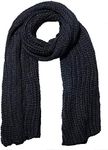 Women And Mens Winter Thick Cable Knit Wrap Chunky Long Warm Scarf, One Size, Black