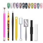 8 Pcs Nail Art Nail Magnet Tool Set, 3D Cat Eye Gel Nail Polish Magnet Stick Nail Magnet Pens and Strong Cat Eyes Magnet Stick DIY Manicure Nail Art Tools