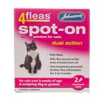 JOHNSONS 4FLEAS CAT - DUEL ACTION SPOT ON - +8 WEEKS ABOVE 4KG WEIGHT (X1 PACK)