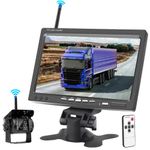 Wireless Rear View Camera and 7 Inch HD Monitor Kit, Hodozzy Car Reversing Camera Wireless Vehicles Parking Assist System, Night Vision Waterproof Camera for Trailer, Bus, Truck, Motorhome, 12V-24V