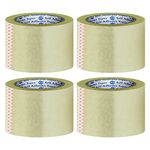 VCR Self Adhesive Transparent Cello Tape - 65 Meters in Length - 72mm / 3" Width - 4 Rolls Per Pack - BOPP Industrial Packaging Tape for E-Commerce Box Packing, Office and Home use