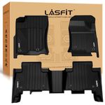 LASFIT Floor Mats for Toyota 4Runner 2013-2024 & Lexus GX460 2014-2023, Custom Fit All Weather Floor Liners, TPE Odorless Non-Slip Car Mats, Toyota 4Runner Accessories 1st & 2nd Row Black