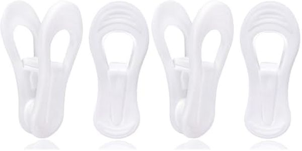 TOFIIGREM White Hanger Clips 100 Pack, Multi-Purpose Plastic Hangers Clips Perfect for Plastic Clothes Hangers, Clothes Pins Finger Clip for Skirt Pants Hangers