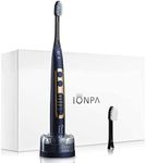 IONICKISS Sonic Electric Toothbrush | Ionic Rechargeable Toothbrush | Brushing Timer, 4 Modes, 2 Soft Extended Replacement Brush Heads | ION Power + Sonic Action (Blue)