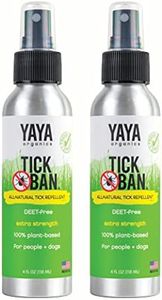 Yaya Organics Tick Ban | Extra Strength Tick Repellent Made with Essential Oils and All Natural, DEET Free Ingredients | Proven Effective, Safe for Adults, Kids and Dogs | 4 Ounce 2 Pack