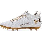 Under Armour Mens Blur Smoke 2.0 Molded Cleat Football Shoe, (106) White/White/Metallic Gold, 15