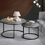 Oikiture Round Coffee Table Nesting