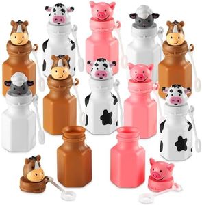 Mini Farm Animal Bubble Wands Toy Gifts for Kids - (Pack of 12) 3-Inch Barnyard Bubble Bottles, Assorted Animals for Giveaways, Prizes, Birthday Party Favors for Kids, Baby Showers, Goody Bag Toys