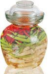 Vencer Traditional Glass Fermenting Jar With Lid,Glass Fermentation Tank for Pickling Kimchi Sauerkraut,VHF-001