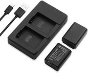 NP-FW50 Battery 2 Packs 1500mAh Rechargeable Li-ion Batteries and Dual Charger for Sony A6500, A6400, A6300, A6000, A7, A7II, A7RII, A7SII, A7S, A7S2, A7R, A7R2, A55, A5100, RX10, RX10II