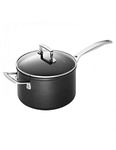 Le Creuset Toughened Non-Stick Saucepan Set with Lids- 3 Pieces, 16, 18, 20 cm, Black, 51803000010002