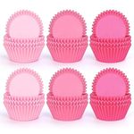 Whaline 600Pcs Pink Cupcake Liners Pink Cupcake Wrappers Disposable Paper Baking Cups 3 Styles Baking Liners Holders for Baby Shower Wedding Bridal Showers Birthday Party Supply