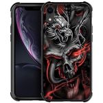 CARLOCA Compatible with iPhone XR Case,Skull Dragon iPhone XR Cases Graphic Design Shockproof Anti-Scratch Drop Protection Case