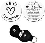 To My Son Gifts from Mom Son I Love You Gifts for Him Pocket Hug Token Keychain Gifts for Son Long Distance Inspirational Gifts for Men Teen Boys Son Graduation Christmas Birthday Gifts for Men Male