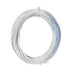 Merriway BH01469 2-Core Standard Figure 8 Solid Copper Thermostat Wire Cable, Door Bell Intercom Phone Entry, 0.5mm White, Metres (33 feet) Meters, 10 m