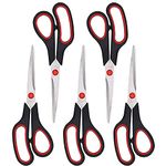 Scissors, Multipurpose office Scissors,8.5 Inch Ultra Sharp Shears, Comfort-Grip Handles Household scissors,Sturdy Sharp Craft Supplies - Pack of 5, Right/Left Hande