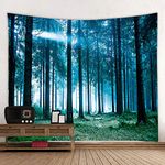 Forest Tapestry Home Decor Landscape Tapestry Living Room Bedroom Decoration Tapestry Magic Tapestry Curtain (Forest White Light, 78''L×60''W)