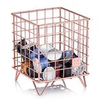 Barista & Co Coffee Pod Cage - Stainless Steel Large Capacity 80+ Coffee Capsule Holder - Copper with Stamp Logo Coffee Pod Storage Compatible with Nespresso, Tassimo, Dolce Gusto Pods etc.