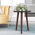 Device Bas with BROWN ART SHOPPEE Foldable Round Side Table (Walnut)