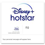 Disney + Hotstar Super Quarterly E-Gift Card - Flat 5% off - Redeemable Online