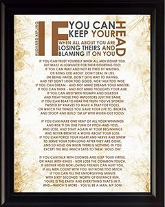 Rudyard Kipling Poem “If” | Motivational Poster, Print, Picture or Framed Wall Art Decor - Inspirational Poems Collection - Holidays Christmas Gifts (8x10 Framed)