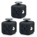 Appash Fidget Cube 3PCS Stress Anxiety Pressure Relieving Toy Great for Adults and Children[Gift Idea][Relaxing Toy][Stress Reliever][Soft Material](3Black&Black)