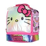 Sanrio Hello Kitty Kids Lunch Box 3-D Ears and Rainbow Sequins Insulated Bag, Hello Kitty, One Size, Art Deco